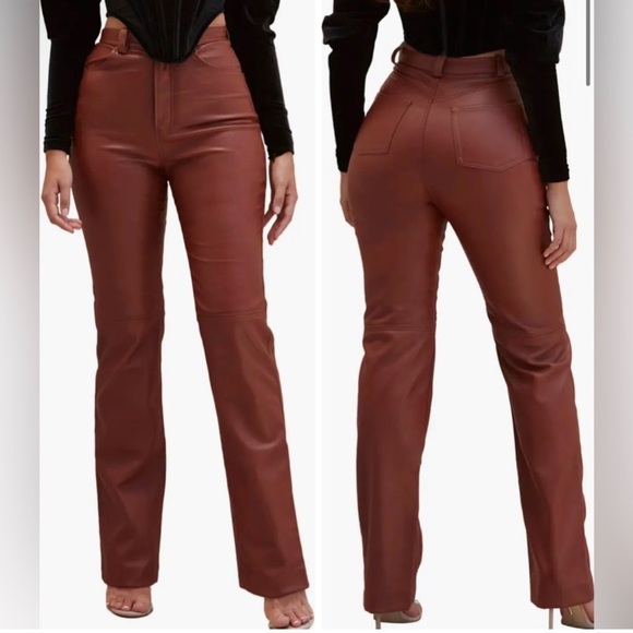 NWT House of CB Inaya High Waist Faux Leather Trousers Pants Sz XS $198 - Picture 9 of 11